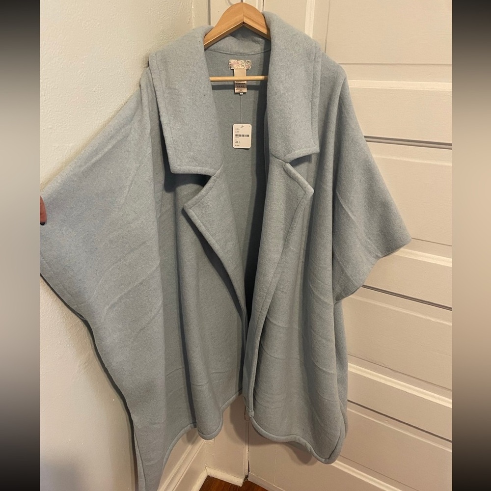 Free People Blue Poncho